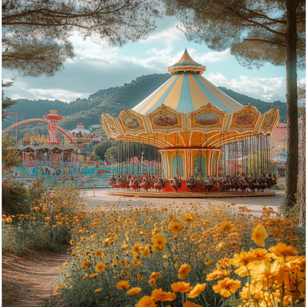 Whimsical Carousel in Bloom