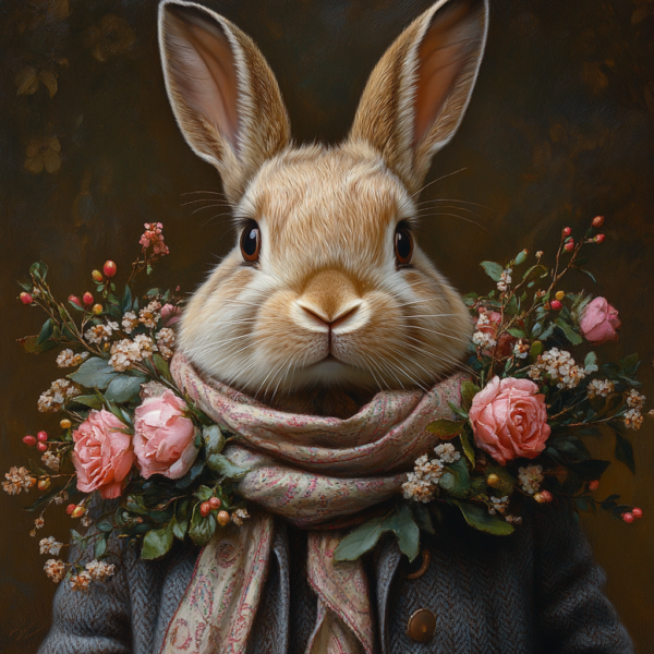 Blooming Elegance Bunny