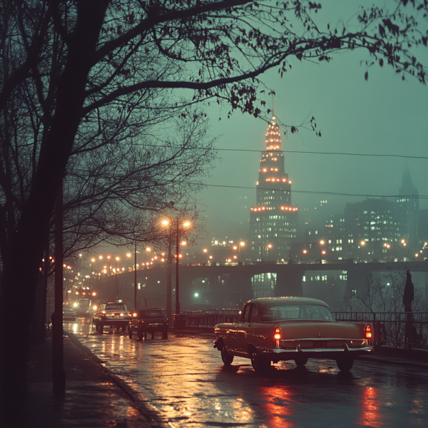 Evening Glow in the Retro City